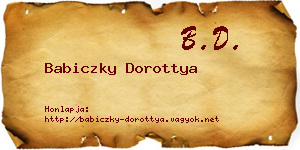 Babiczky Dorottya névjegykártya